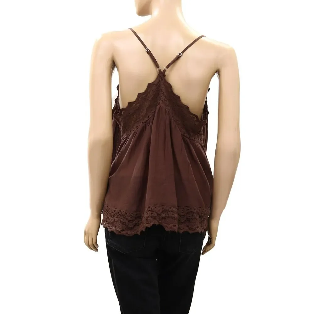 Intimately Free People Fiona Cami Blouse Top Tank Sleeveless Lace Slip XS 289767